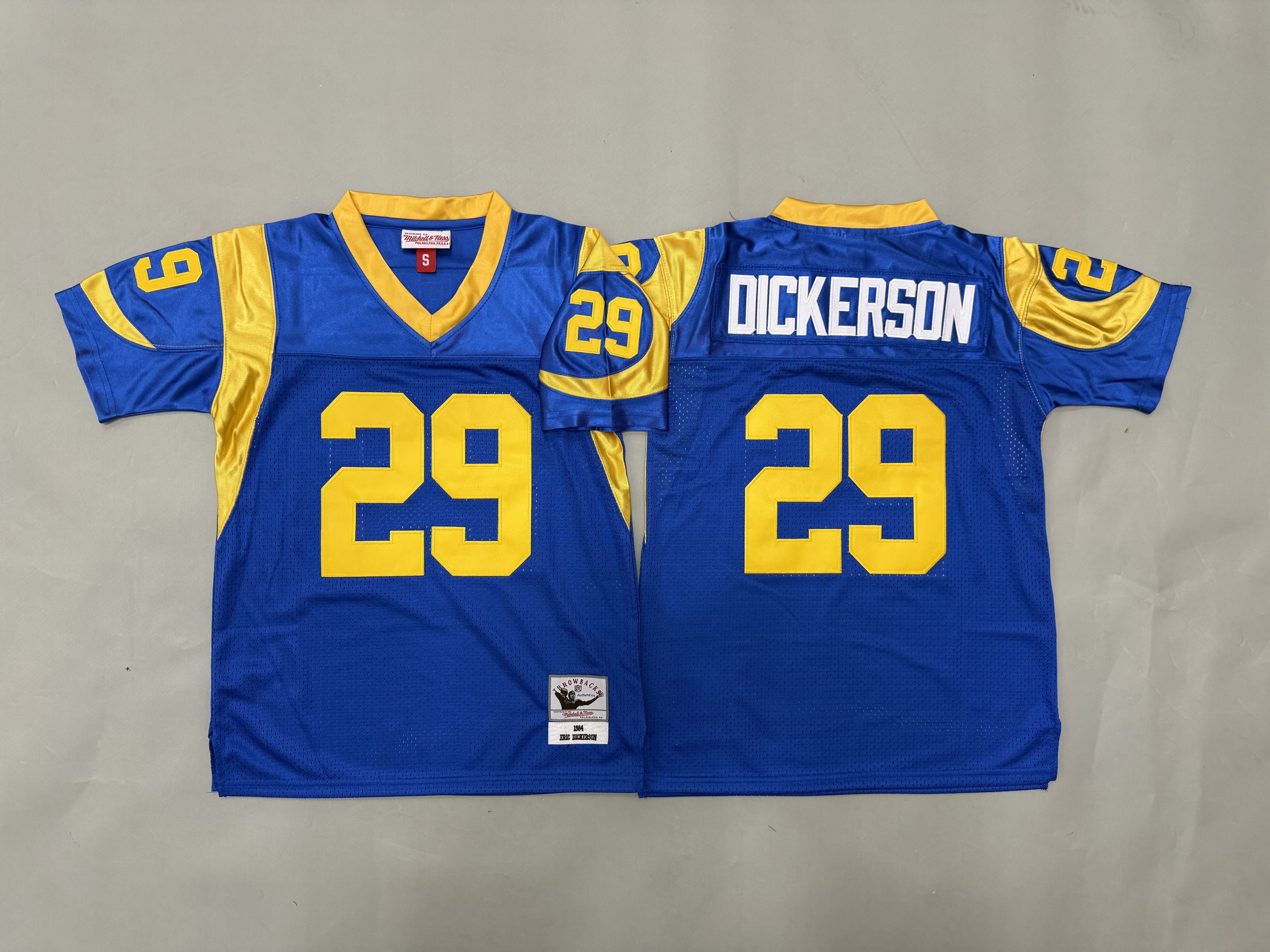 Youth 2026 Los Angeles Rams #29 Dickerson Blue Throwback Limited NFL Jersey style 01